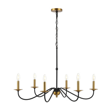 Wicklow 34.75" Bohemian Farmhouse Iron LED Chandelier